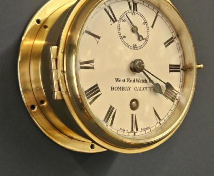 Small Enamel Dial Ships Clock - Image 2