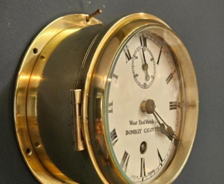 Small Enamel Dial Ships Clock - Image 5