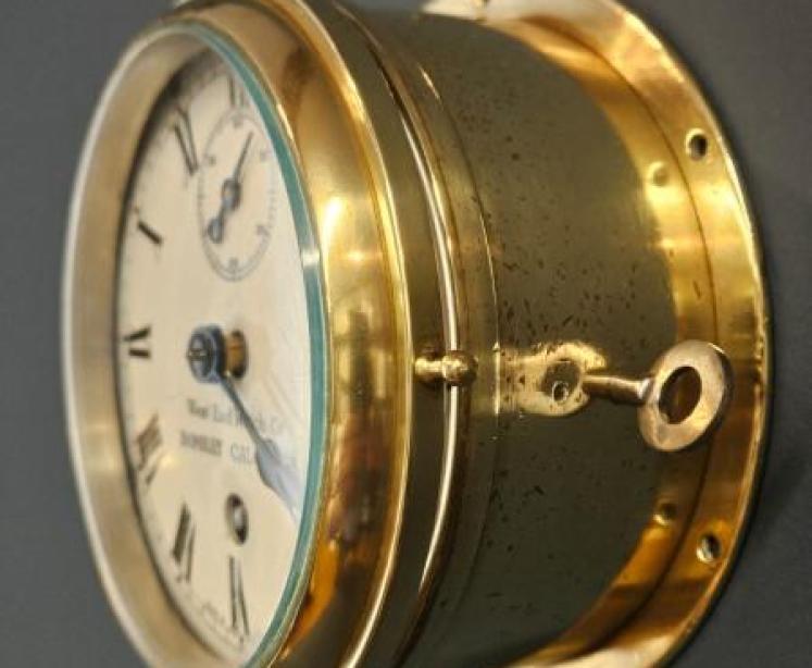 Small Enamel Dial Ships Clock - Image 7
