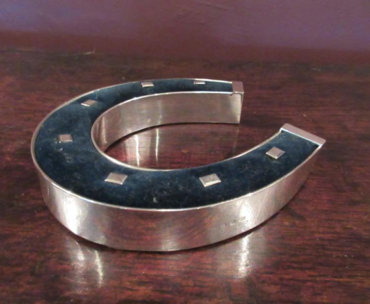 19th Century Silver Novelty Horseshoe Pin Cushion - Image 1