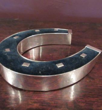 19th Century Silver Novelty Horseshoe Pin Cushion