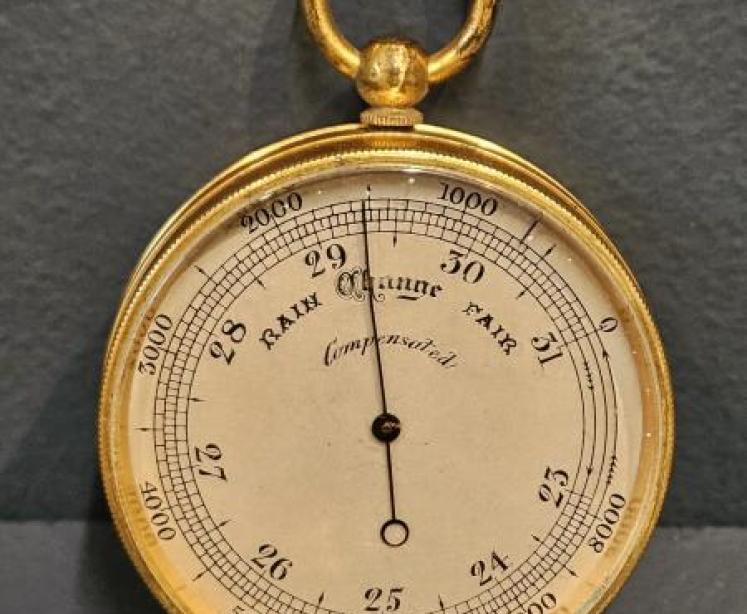 Victorian Gilt Brass Pocket Barometer  - Image 3