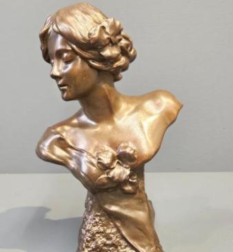 Art Nouveau Bronze Bust by Chiappe