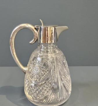 George V Silver Cut Crystal Claret Jug