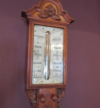 Top Quality Victorian Oak Manchester Stick Barometer