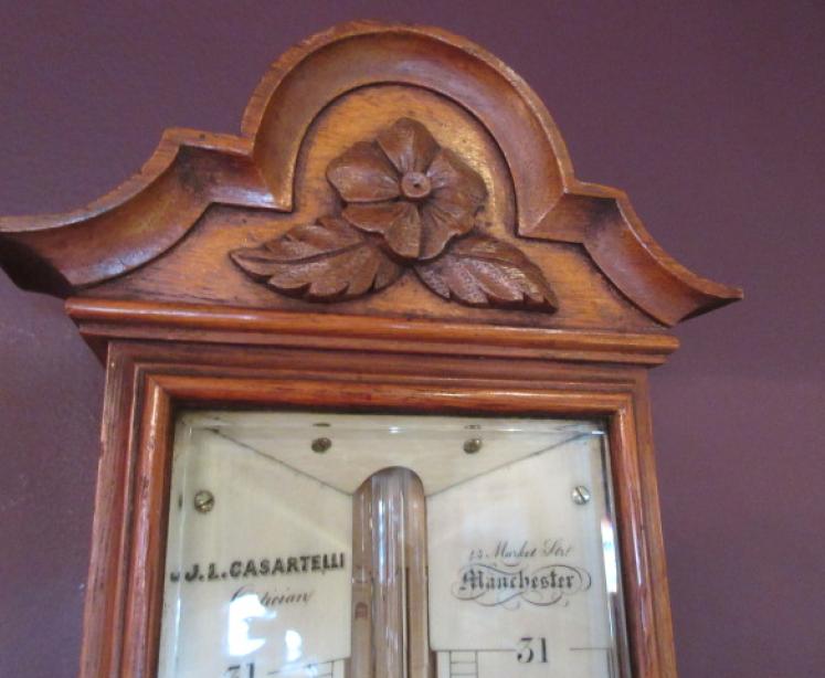 Top Quality Victorian Oak Manchester Stick Barometer - Image 2