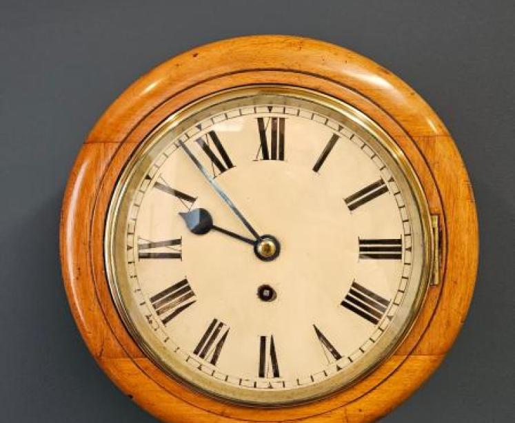 8" Dial Walnut Cased Fusee Dial Clock - Image 1