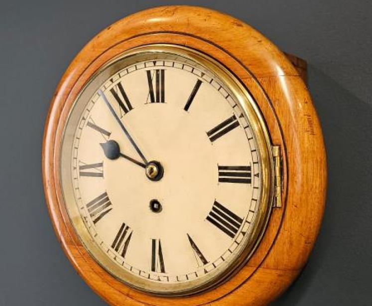 8" Dial Walnut Cased Fusee Dial Clock - Image 2