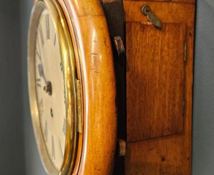 8" Dial Walnut Cased Fusee Dial Clock - Image 6