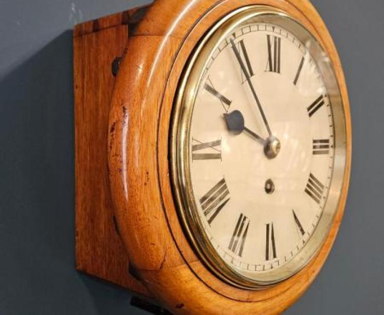 8" Dial Walnut Cased Fusee Dial Clock - Image 7