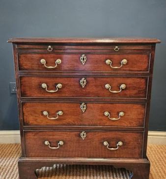 Small George III Mahogany Chest with Brushing Slide