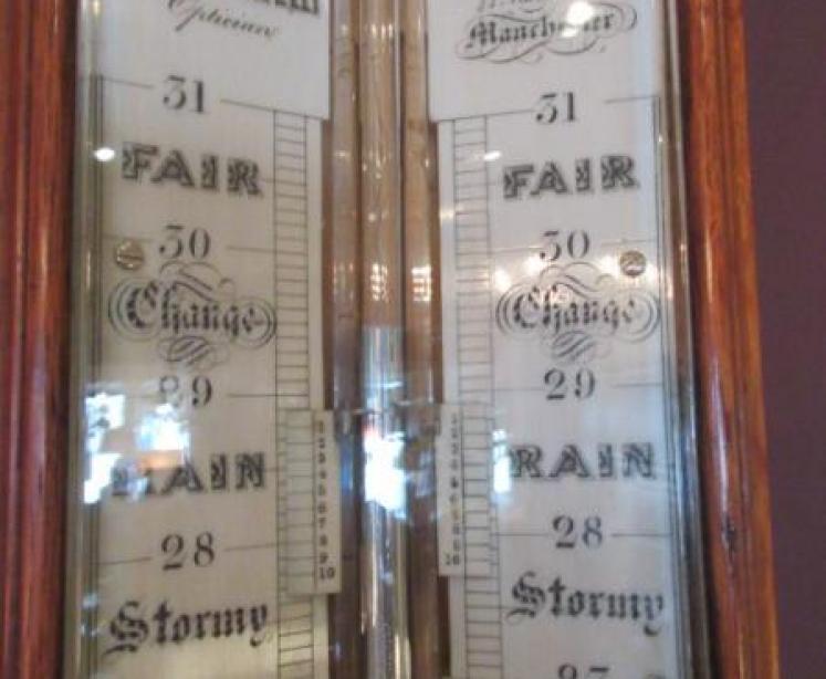 Top Quality Victorian Oak Manchester Stick Barometer - Image 3