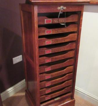 Superb Edwardian Period Polished Oak Filing Cabinet