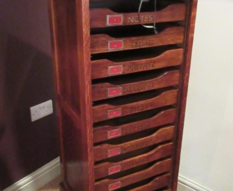 Superb Edwardian Period Polished Oak Filing Cabinet - Image 1