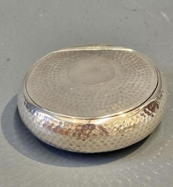 Large Planished Silver Tobacco Box