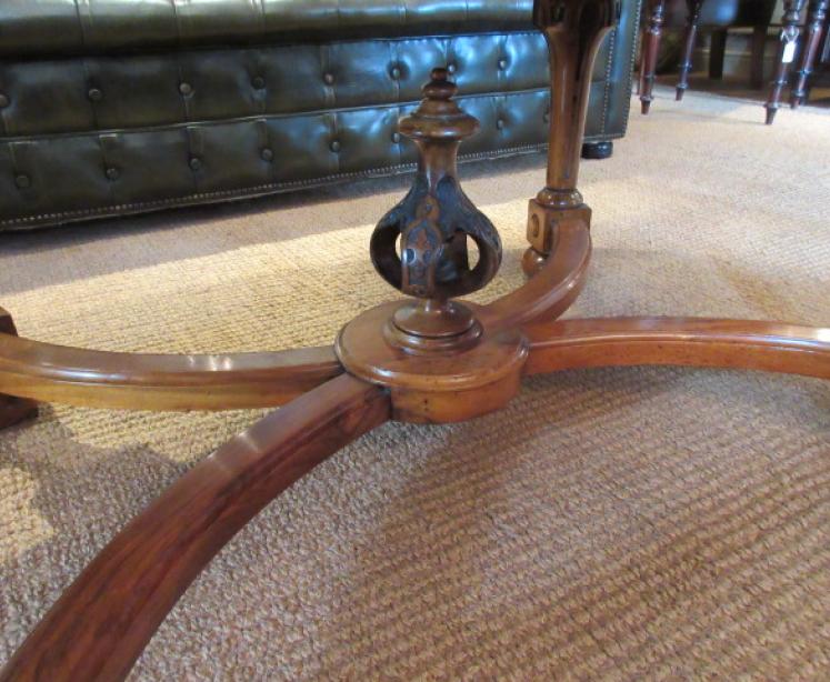 Stunning Mid Victorian Figured Walnut Coffee Table - Image 3