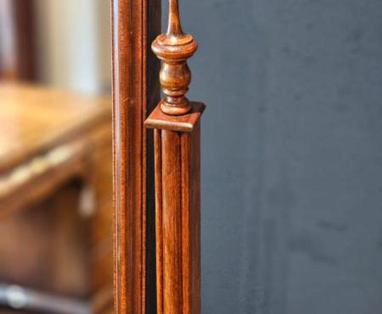 Edwardian Walnut Cheval Mirror - Image 2