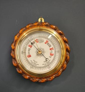Victorian Oak Ships Barometer