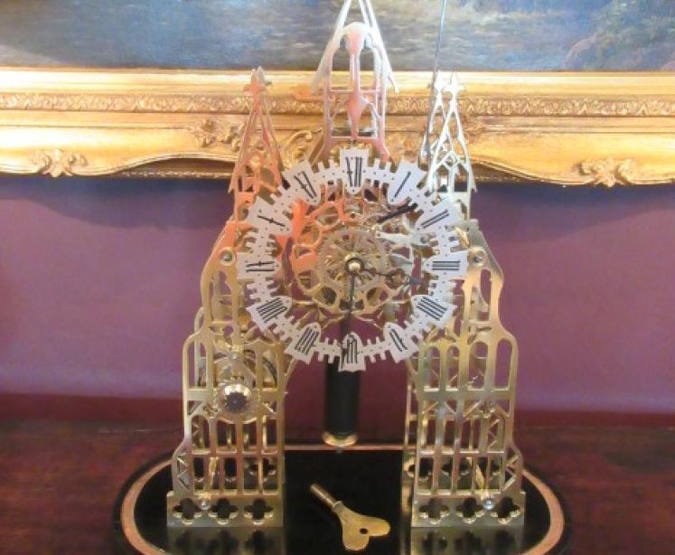 Mid Victorian Fusee 'Lichfield Cathedral' Skeleton Clock - Image 4