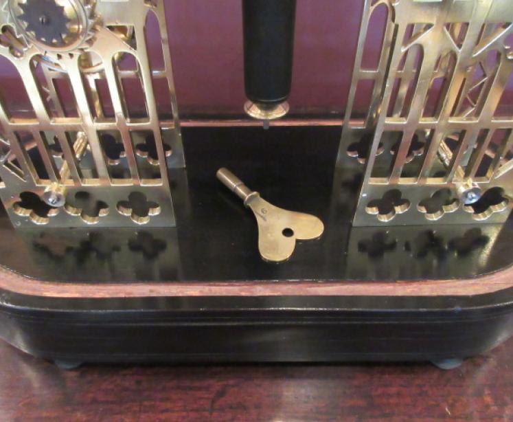 Mid Victorian Fusee 'Lichfield Cathedral' Skeleton Clock - Image 5