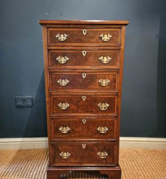Victorian Burr Walnut Tallboy Chest