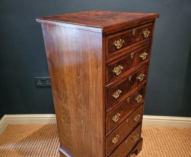 Victorian Burr Walnut Tallboy Chest - Image 2