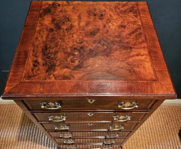 Victorian Burr Walnut Tallboy Chest - Image 3