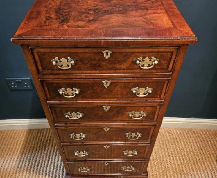 Victorian Burr Walnut Tallboy Chest - Image 7