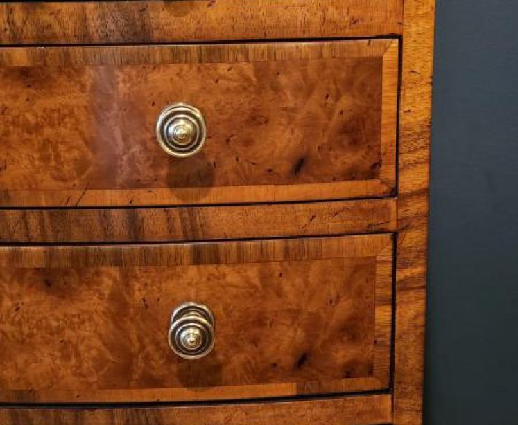 Small proportioned Victorian Burr Walnut Chest with Brushing Slide - Image 5