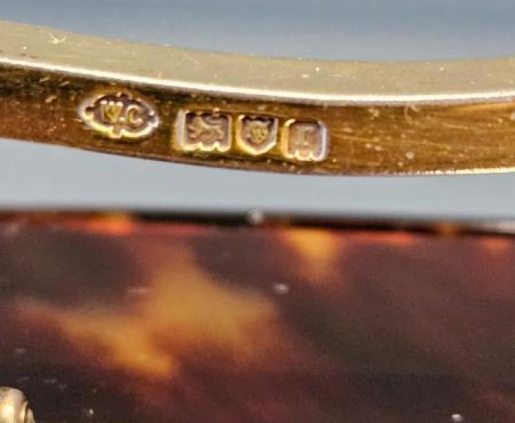 Small William Comyns Silver Gilt and Tortoise Shell Clock - Image 4