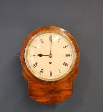 Mid Victorian Walnut 8" Dial Drop Dial Clock