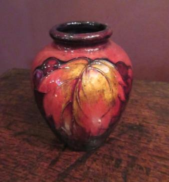 Moorcroft Flambe Glazed Leaf & Berries Vase