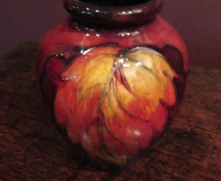 Moorcroft Flambe Glazed Leaf & Berries Vase - Image 5