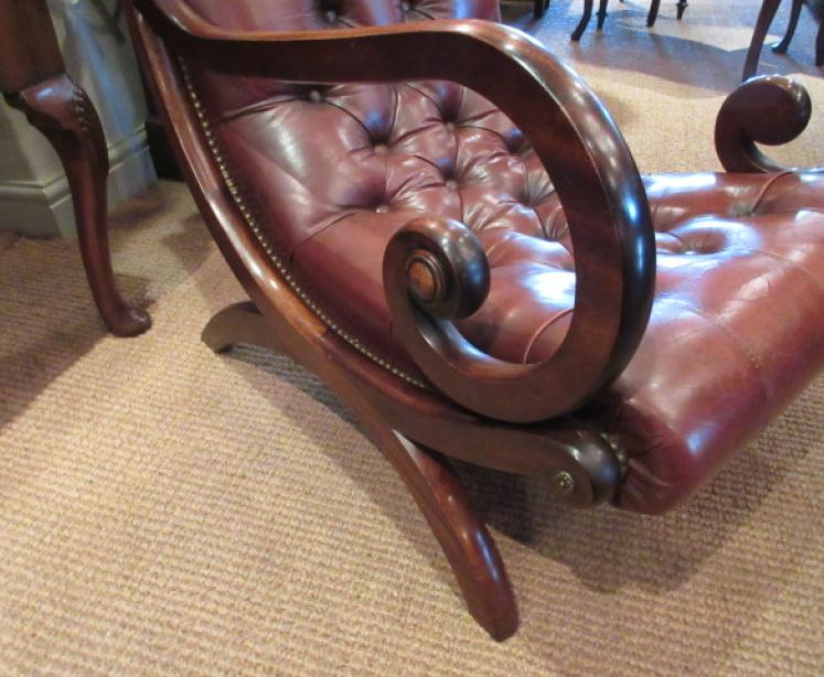 1920's Leather Buttoned 'Slipper' Armchair - Image 3