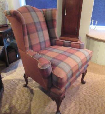 Superb Mid Victorian Upholstered Wing Armchair