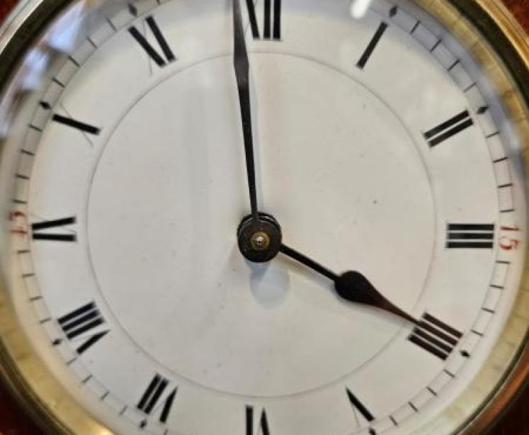 Late Victorian Inlaid Mahogany Balloon Clock - Image 3