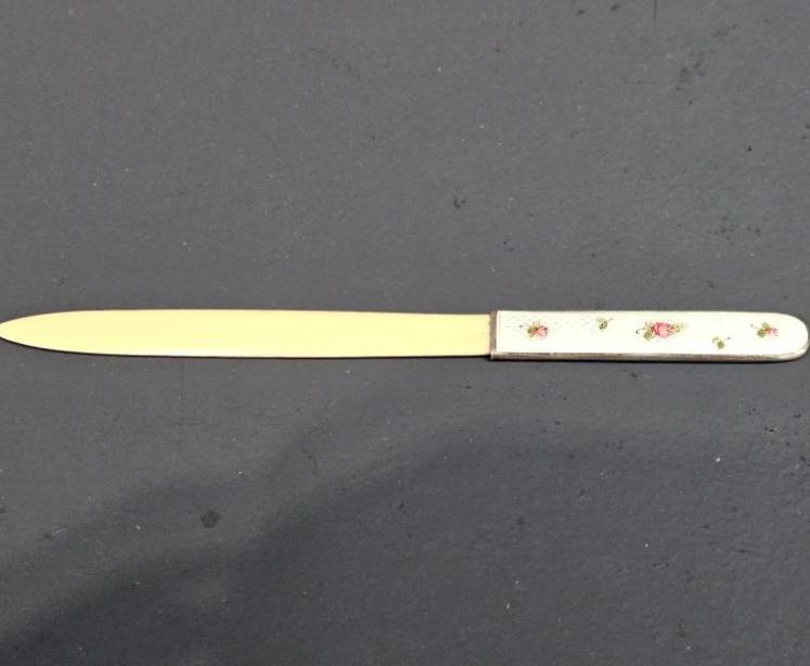 Silver and Enamel Pen, Letter Opener and Pencil Set - Image 2