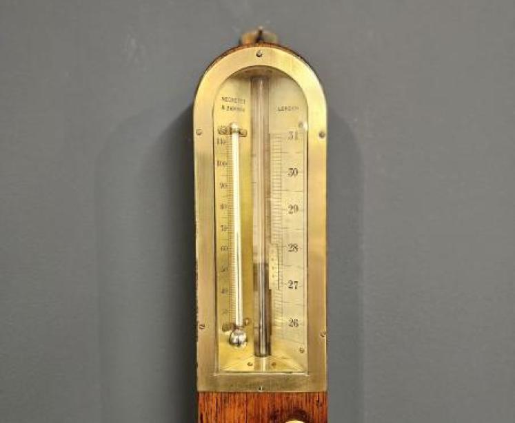 Negretti & Zambra Oak Miners Stick Barometer - Image 3