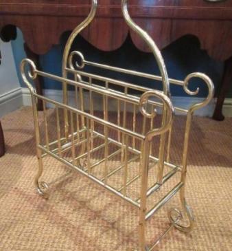 Art Nouveau Brass Framed Magazine Stand
