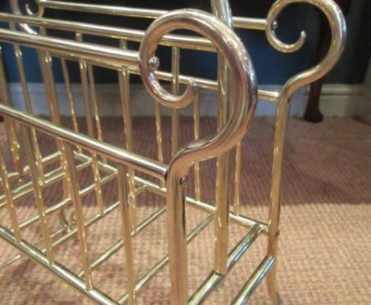 Art Nouveau Brass Framed Magazine Stand - Image 2