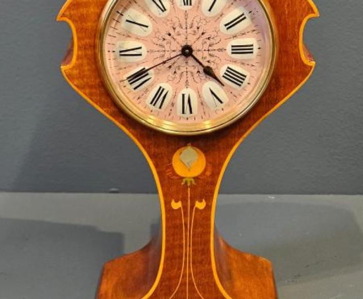 Edwardian Art Nouveau Inlaid Mantel Clock - Image 1