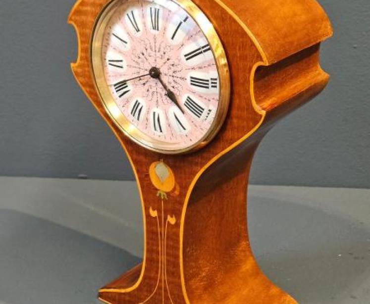 Edwardian Art Nouveau Inlaid Mantel Clock - Image 7