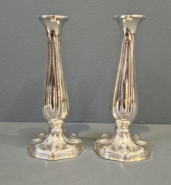 Pair Of Quality Art Nouveau Silver Candlesticks