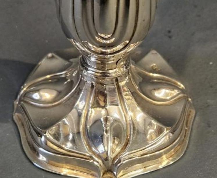Pair Of Quality Art Nouveau Silver Candlesticks - Image 3