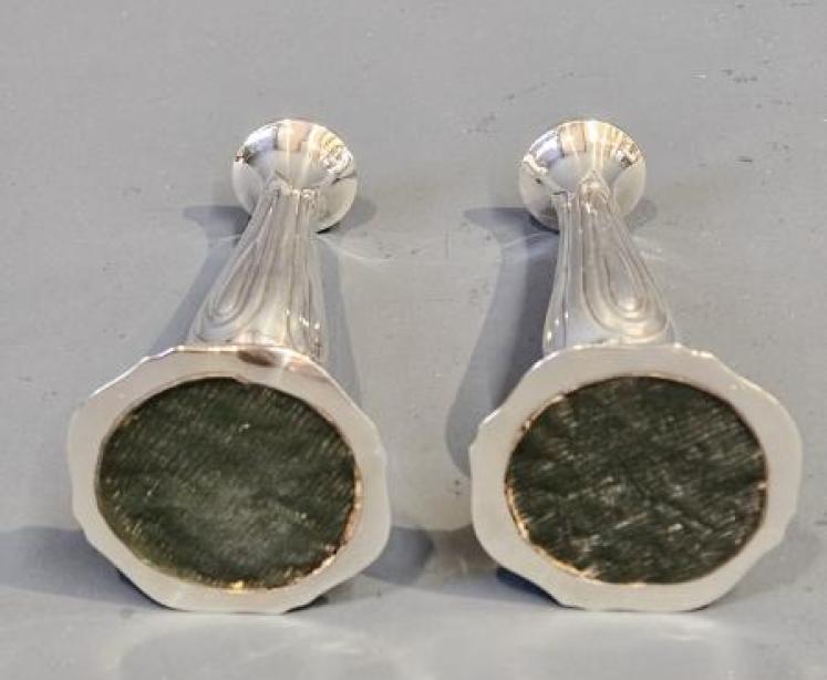 Pair Of Quality Art Nouveau Silver Candlesticks - Image 6