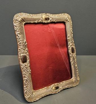 Large Victorian Embossed Silver Photo Frame 