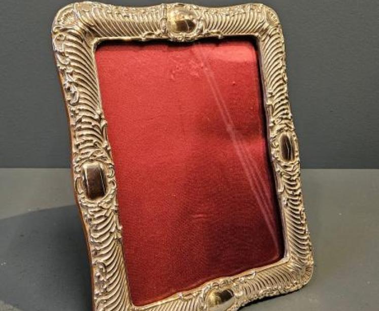 Large Victorian Embossed Silver Photo Frame  - Image 1