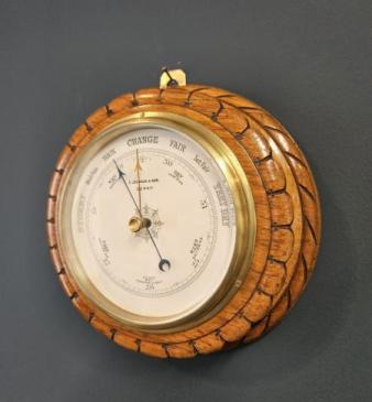Victorian Petal Carved Derby Barometer 