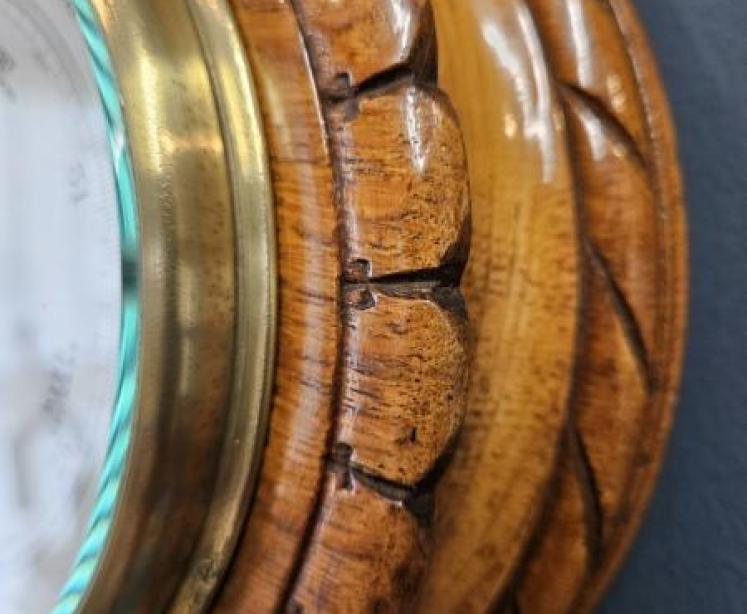 Victorian Petal Carved Derby Barometer  - Image 3