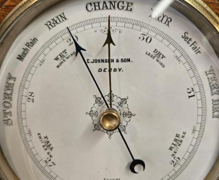 Victorian Petal Carved Derby Barometer  - Image 5